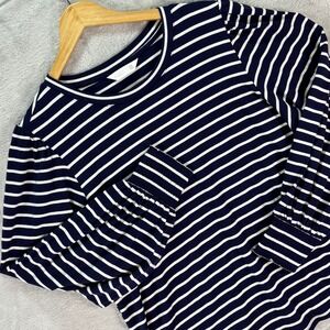Lauren Conrad Women's Navy Striped Long‎ Sleeve Tee Top Sz XX-Large NWT Coastal